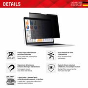 Folie premium MacBook Air 13" (2022 / 2024) Displex Laptop Privacy Safe, negru