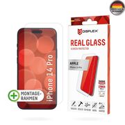 Folie sticla premium iPhone 14 Pro Displex Real Glass 2D cu aplicator, transparenta