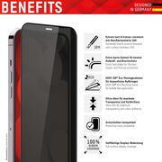 Folie sticla premium iPhone 13 mini Displex Real Glass Privacy Full Cover 10H cu aplicator, negru