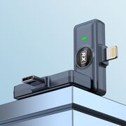 [Pachet 2x] Lavaliera wireless Receiver, Type-C, Noise Reduction 2.0, Digital Display Techsuit LW5, negru
