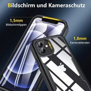 Pachet 360: Husa cu folie integrata pentru iPhone 15 Cover360 fata spate - negru / transparent