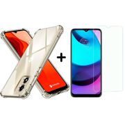 Pachet 360: Folie din sticla + Husa pentru Motorola Moto E13 Anti-Shock 1.5mm, transparent