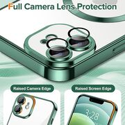 Husa pentru iPhone 12 cu MagSafe si protectie pentru lentile anti-shock 1.5 mm - deep green