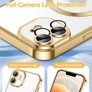 Husa pentru iPhone 12 cu MagSafe si protectie pentru lentile anti-shock 1.5 mm - gold