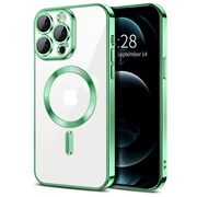 Husa pentru  iPhone 12 Pro cu MagSafe si protectie pentru lentile anti-shock 1.5 mm - verde deschis