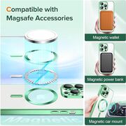 Husa pentru  iPhone 12 Pro cu MagSafe si protectie pentru lentile anti-shock 1.5 mm - verde deschis