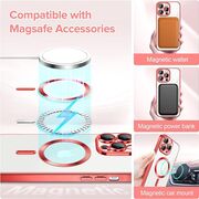 Husa pentru  iPhone 12 Pro cu MagSafe si protectie pentru lentile anti-shock 1.5 mm - rosu
