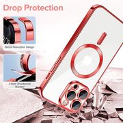 Husa pentru  iPhone 12 Pro cu MagSafe si protectie pentru lentile anti-shock 1.5 mm - rosu