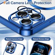 Husa pentru  iPhone 12 Pro Max cu MagSafe si protectie pentru lentile anti-shock 1.5 mm - albastru