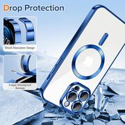 Husa pentru  iPhone 12 Pro Max cu MagSafe si protectie pentru lentile anti-shock 1.5 mm - albastru