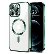 Husa pentru  iPhone 12 Pro Max cu MagSafe si protectie pentru lentile anti-shock 1.5 mm - verde
