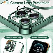 Husa pentru  iPhone 12 Pro Max cu MagSafe si protectie pentru lentile anti-shock 1.5 mm - verde