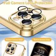 Husa pentru  iPhone 12 Pro Max cu MagSafe si protectie pentru lentile anti-shock 1.5 mm - auriu
