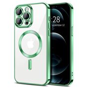 Husa pentru  iPhone 12 Pro Max cu MagSafe si protectie pentru lentile anti-shock 1.5 mm - verde deschis