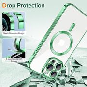 Husa pentru  iPhone 12 Pro Max cu MagSafe si protectie pentru lentile anti-shock 1.5 mm - verde deschis