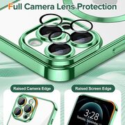 Husa pentru  iPhone 12 Pro Max cu MagSafe si protectie pentru lentile anti-shock 1.5 mm - verde deschis