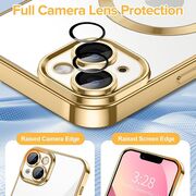 Husa pentru iPhone 13 cu MagSafe si protectie pentru lentile anti-shock 1.5 mm - gold