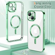 Husa pentru iPhone 13 cu MagSafe si protectie pentru lentile anti-shock 1.5 mm - light green
