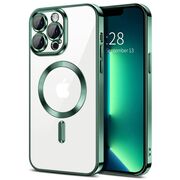 Husa pentru  iPhone 13 Pro cu MagSafe si protectie pentru lentile anti-shock 1.5 mm - verde