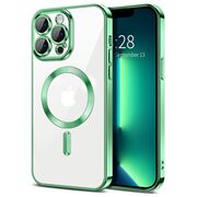 Husa pentru  iPhone 13 Pro cu MagSafe si protectie pentru lentile anti-shock 1.5 mm - verde deschis