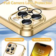 Husa pentru  iPhone 13 Pro Max cu MagSafe si protectie pentru lentile anti-shock 1.5 mm - auriu