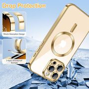 Husa pentru  iPhone 13 Pro Max cu MagSafe si protectie pentru lentile anti-shock 1.5 mm - auriu