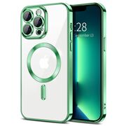 Husa pentru  iPhone 13 Pro Max cu MagSafe si protectie pentru lentile anti-shock 1.5 mm - verde deschis