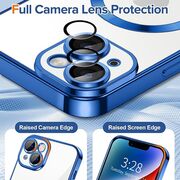 Husa pentru iPhone 14 cu MagSafe si protectie pentru lentile anti-shock 1.5 mm - deep blue