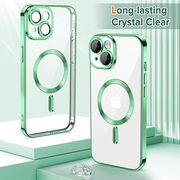 Husa pentru iPhone 14 cu MagSafe si protectie pentru lentile anti-shock 1.5 mm - light green