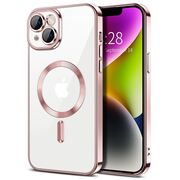 Husa pentru iPhone 14 cu MagSafe si protectie pentru lentile anti-shock 1.5 mm - pink