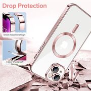 Husa pentru iPhone 14 cu MagSafe si protectie pentru lentile anti-shock 1.5 mm - pink