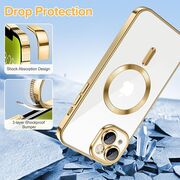 Husa pentru  iPhone 14 Plus cu MagSafe si protectie pentru lentile anti-shock 1.5 mm - auriu