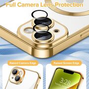 Husa pentru  iPhone 14 Plus cu MagSafe si protectie pentru lentile anti-shock 1.5 mm - auriu