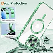 Husa pentru  iPhone 14 Pro  cu MagSafe si protectie pentru lentile anti-shock 1.5 mm - verde deschis
