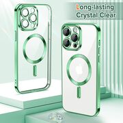Husa pentru  iPhone 14 Pro  cu MagSafe si protectie pentru lentile anti-shock 1.5 mm - verde deschis