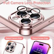 Husa pentru  iPhone 14 Pro  cu MagSafe si protectie pentru lentile anti-shock 1.5 mm - roz