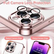 Husa pentru  iPhone 14 Pro Max cu MagSafe si protectie pentru lentile anti-shock 1.5 mm - roz