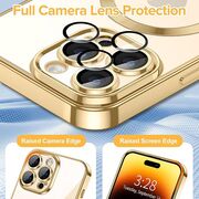 Husa pentru  iPhone 14 Pro Max cu MagSafe si protectie pentru lentile anti-shock 1.5 mm - auriu