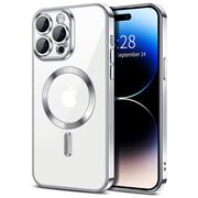 Husa pentru  iPhone 14 Pro Max cu MagSafe si protectie pentru lentile anti-shock 1.5 mm - argintiu