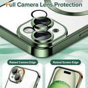 Husa pentru iPhone 15 cu MagSafe si protectie pentru lentile anti-shock 1.5 mm - deep green