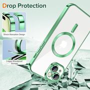 Husa pentru iPhone 15 cu MagSafe si protectie pentru lentile anti-shock 1.5 mm - light green