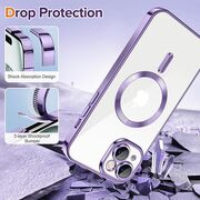 Husa pentru iPhone 15 cu MagSafe si protectie pentru lentile anti-shock 1.5 mm - light purple