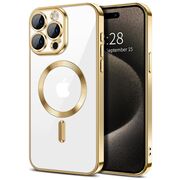 Husa pentru iPhone 15 Pro cu MagSafe si protectie pentru lentile anti-shock 1.5 mm - gold