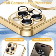 Husa pentru iPhone 15 Pro cu MagSafe si protectie pentru lentile anti-shock 1.5 mm - gold