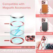 Husa pentru iPhone 15 Pro Max cu MagSafe si protectie pentru lentile anti-shock 1.5 mm - rosu