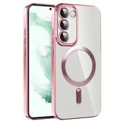 Husa pentru Samsung Galaxy S21 cu MagSafe si protectie pentru lentile anti-shock 1.5 mm - pink