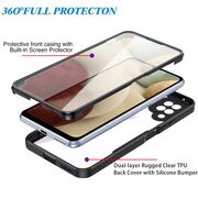 Pachet 360: Husa cu folie integrata pentru Samsung Galaxy A12 Cover360 fata / spate - negru