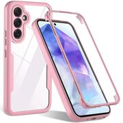 Pachet 360: Husa cu folie integrata pentru  Samsung Galaxy A35 Cover360 fata / spate - roz