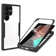 Pachet 360: Husa cu folie integrata pentru Samsung Galaxy S22 Ultra Cover360 fata / spate - negru