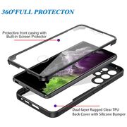 Pachet 360: Husa cu folie integrata pentru Samsung Galaxy S22 Ultra Cover360 fata / spate - negru